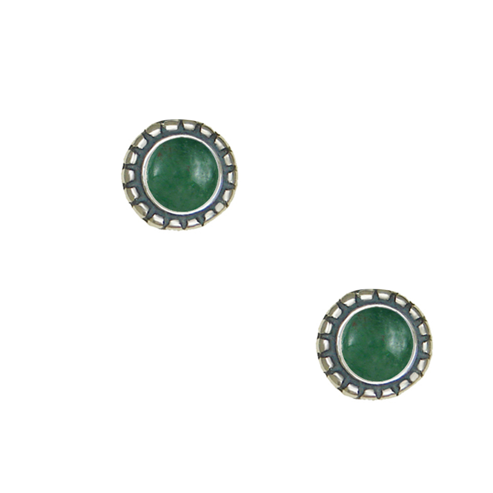 Sterling Silver Little Jade Post Stud Earrings
